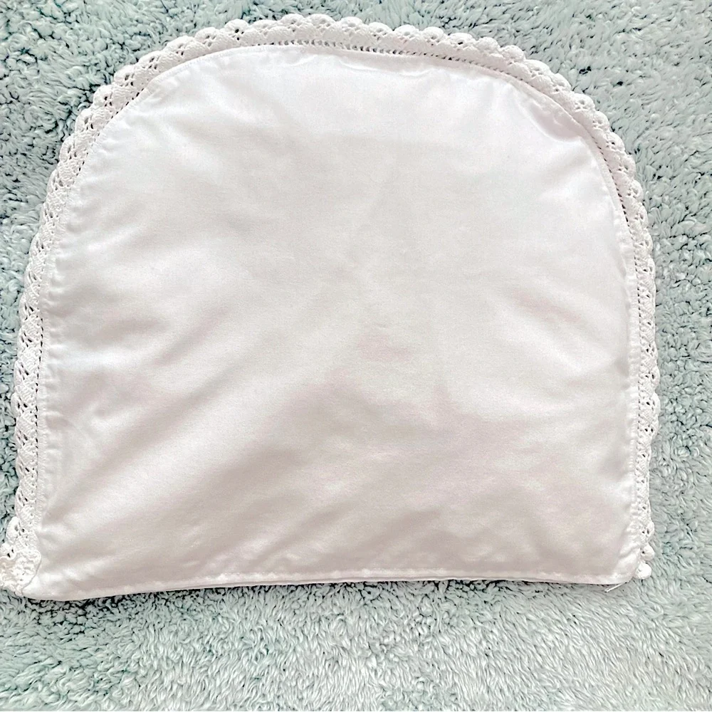 White Crochet Cotton Baby Crib Pillow